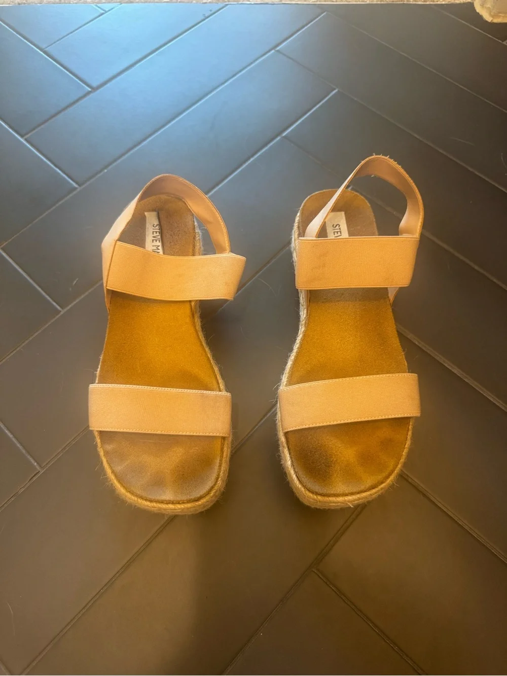 Steve Madden Beige Espadrille Platform Sandals